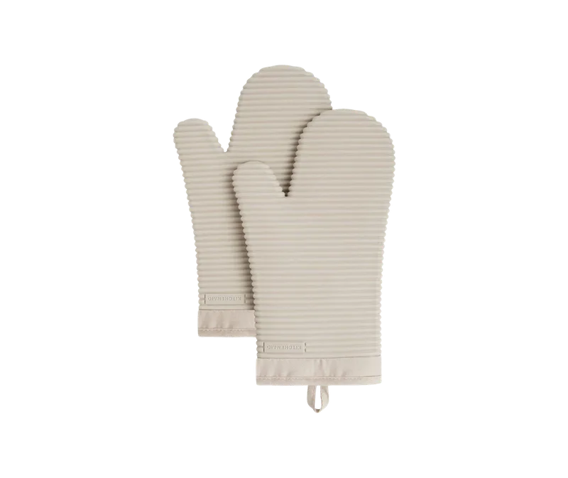 Ribbed Soft Silicone Oven Mitt Set